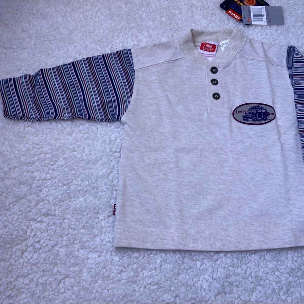Levi’s Long Sleeve Button Up Tee 12 Months - Picture 3 of 6